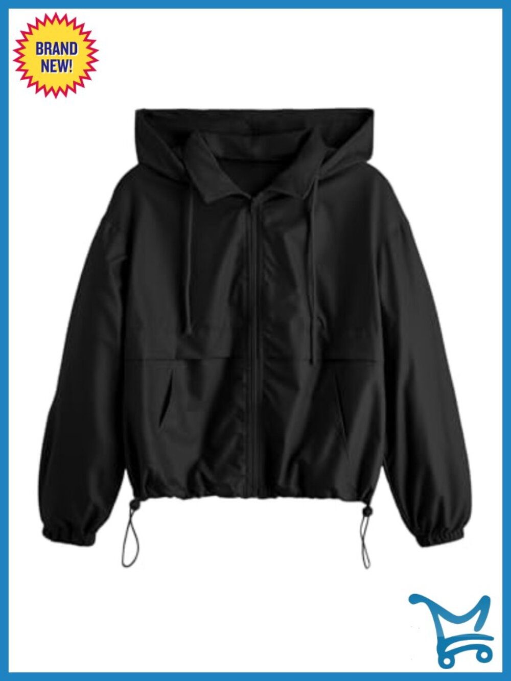Women's Windbreaker Jacket Zip Up Hoodie Lightweight Quick-Dry with Pockets